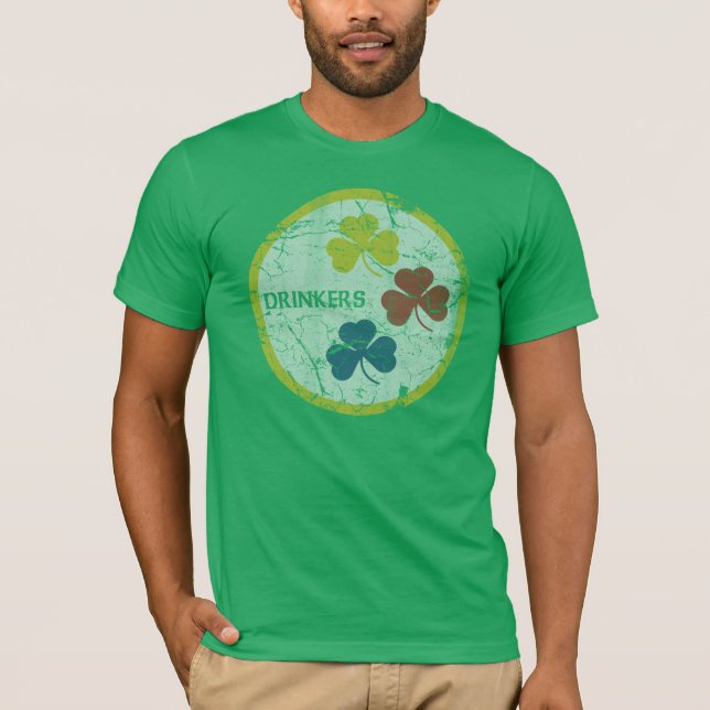 Vintage Irish Pittsburgh Drinkers St Patrick's Day T-Shirt (Front)