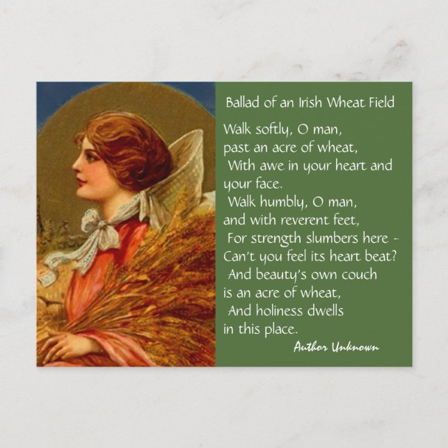 Vintage Irish Poetry St Patricks Day PC Postcards (Front)