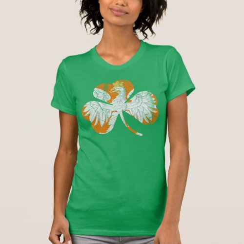 Vintage Irish Polish Eagle Heritage Shamrock T_Shirt