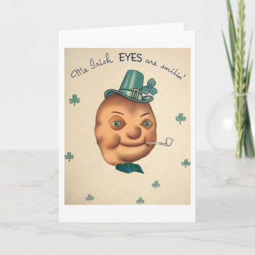 Vintage Irish Potato Head St Patricks Day Card
