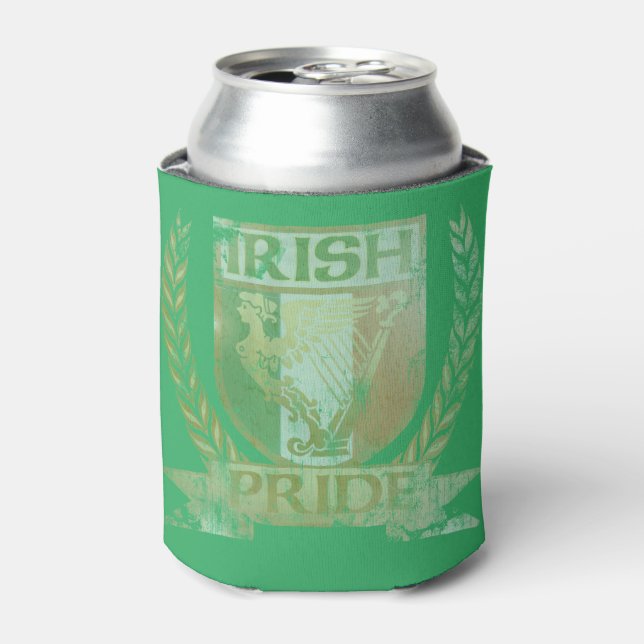 Vintage Irish Pride Crest Can Cooler (Can Front)