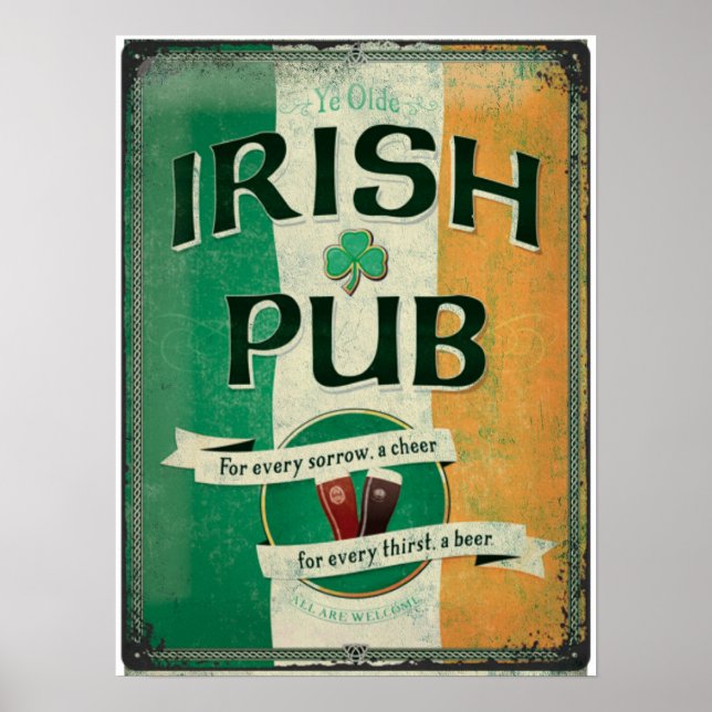 Vintage Irish Pub Memorabilia Poster (Front)