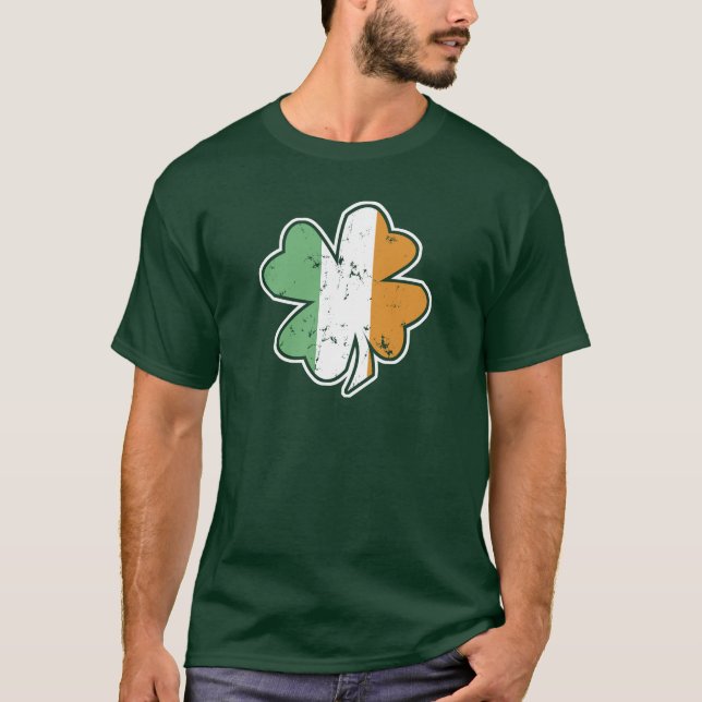 Vintage Irish Shamrock St. Patrick's Day T-Shirt (Front)