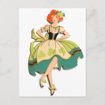Vintage Irish Stepdancing Girl Postcard by seemonkee at Zazzle