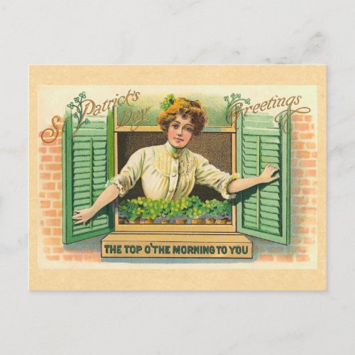 Vintage Irish Top o the Morning Postcard