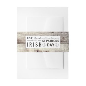 Vintage Irish Wood St Patrick's Day Invitation Belly Band by StampedyStamp at Zazzle