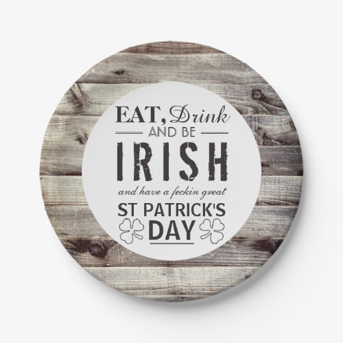 Vintage Irish Wood St Patricks Day Paper Plates