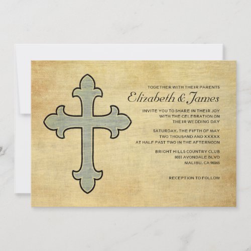 Vintage Iron Cross Wedding Invitations