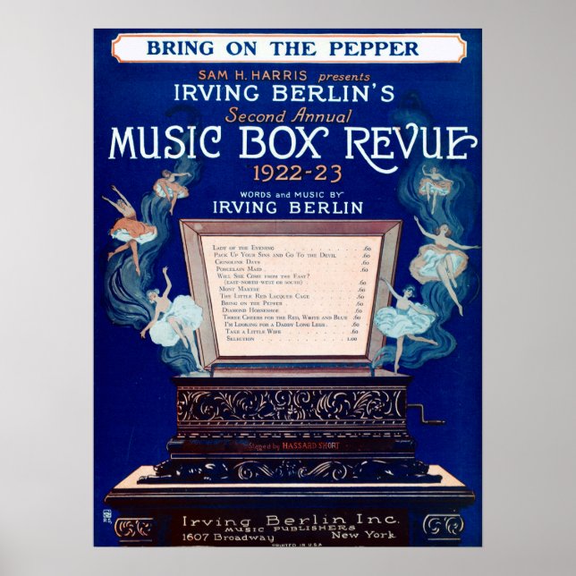 Vintage Irving Berlin Music Box Review 1922 Poster (Front)