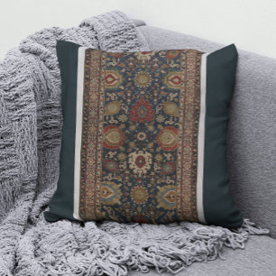 Vintage Islamic Haloed Palmettes Pattern Throw Pillow