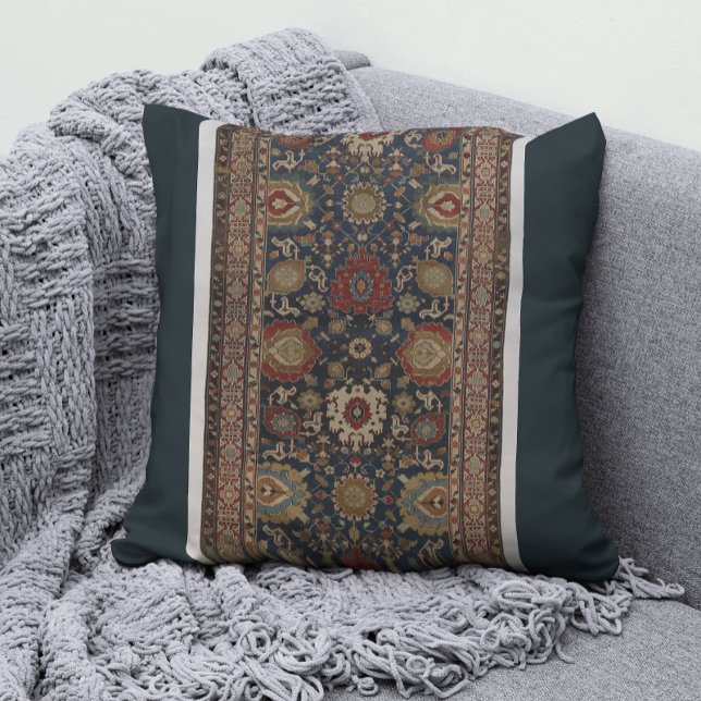 Vintage Islamic Haloed Palmettes Pattern Throw Pillow (Creator Uploaded)