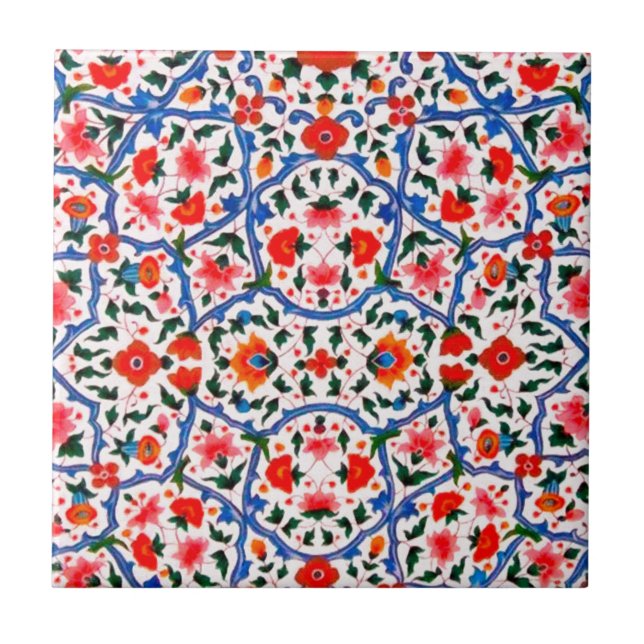 Vintage Islamic Pattern Design Ceramic Tile (Front)