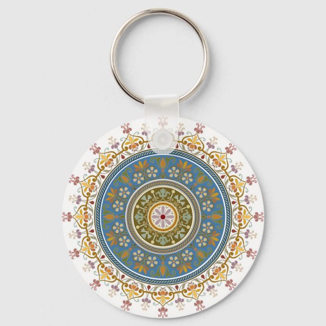 Vintage Islamic Pattern Design Keychain (Front)