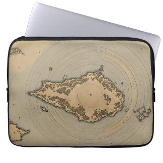 Vintage Island Map Antique Fantasy Cartography Laptop Sleeve