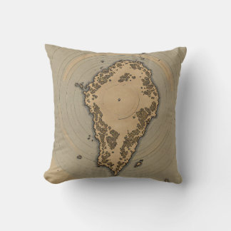 Vintage Island Map Antique Fantasy Cartography Throw Pillow