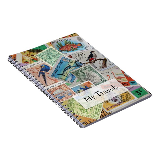 Vintage Island Stamps Travel Notebook (Right Side)