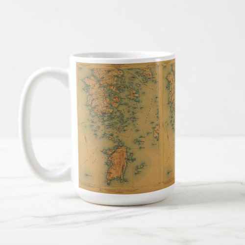 Vintage Isle au Haut and Deer Isle Maine Map Coffee Mug