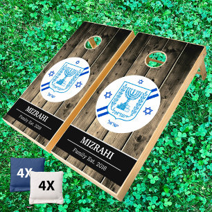 Vintage Israel & Israeli Flag Wood / Family fun Cornhole Set