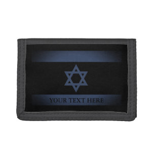Vintage Israelian flag of Israel custom velcro Tri-fold Wallet