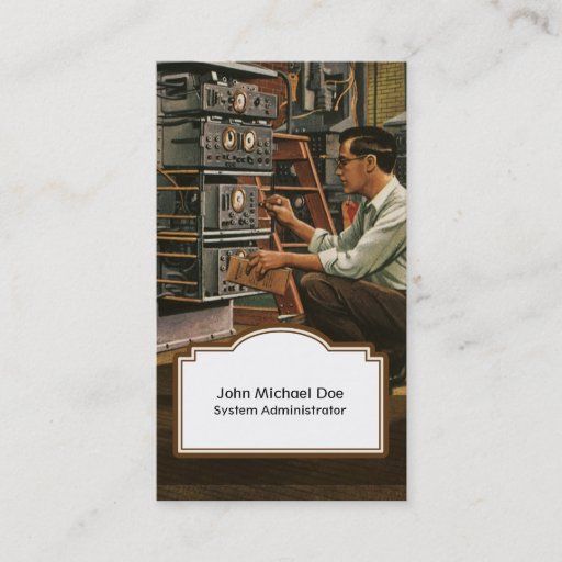 Customizable Vintage IT Professional Business Card