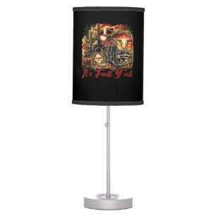 Vintage It’s Fall Y’all Cowgirl Boots Guitar Pumpk Table Lamp