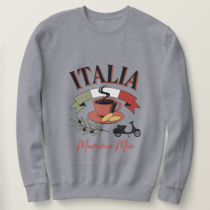 Vintage Italia Coffee, Retro Scooter & Mamma Mia Sweatshirt