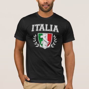 Vintage Italia Flag Crest T-shirt by RobotFace at Zazzle