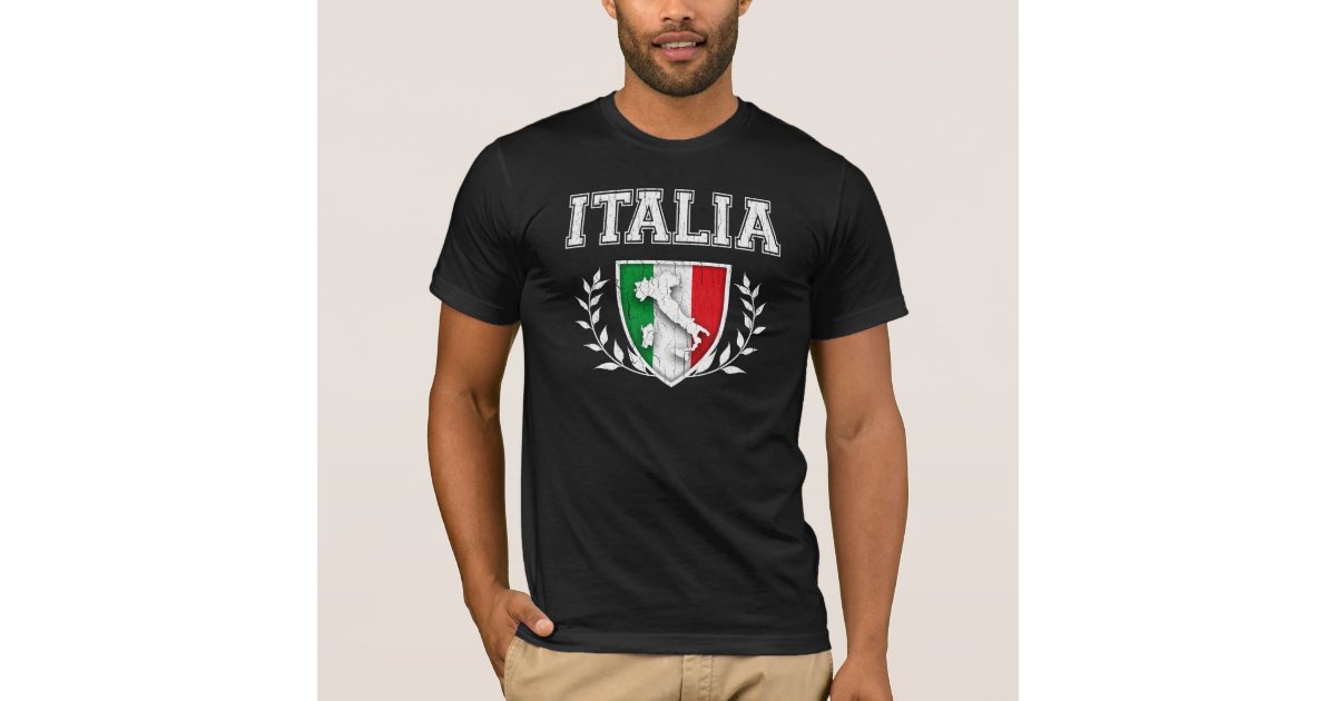Vintage ITALIA Flag Crest T-Shirt | Zazzle