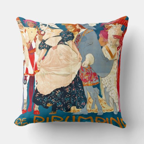 Vintage Italian Ad 1907 Throw Pillow