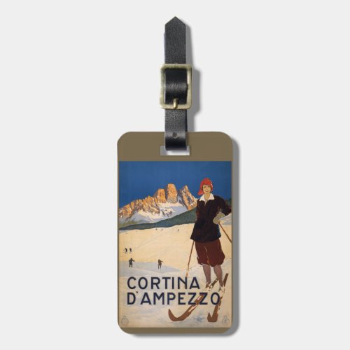 Vintage Italian Alps custom luggage tag