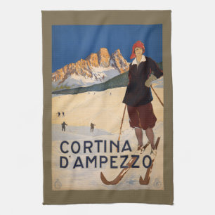 Vintage Italian Alps hand towel