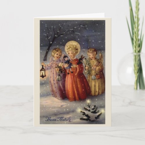 Vintage Italian Angels Christmas Greeting Card