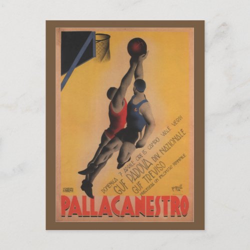 Vintage Italian Basketball Postcard