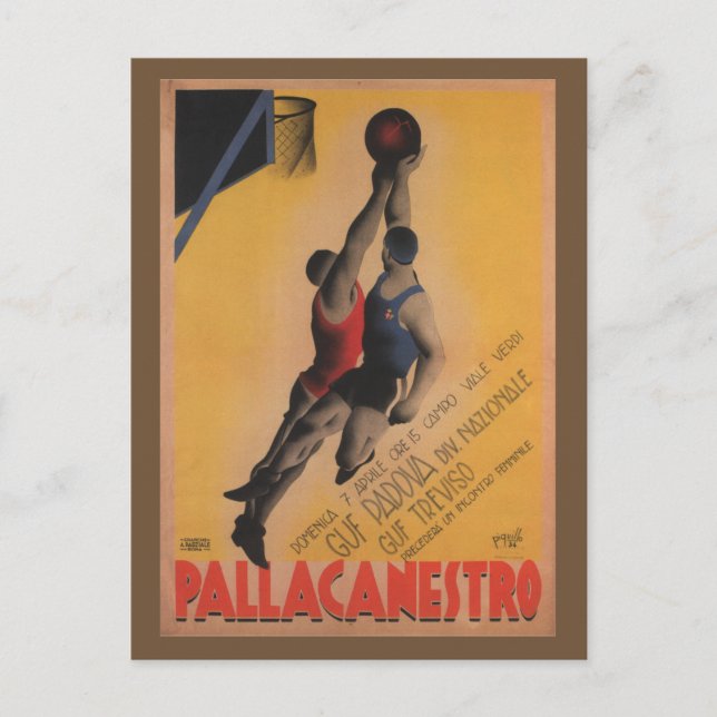 Vintage Italian Basketball Postcard (Front)