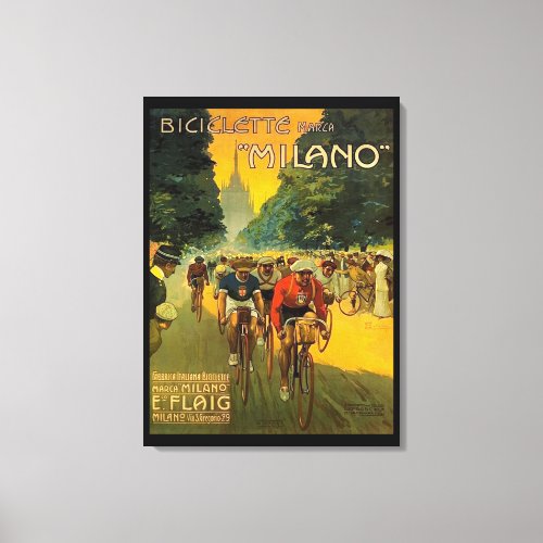 Vintage Italian Bicycle Ad Canvas Print
