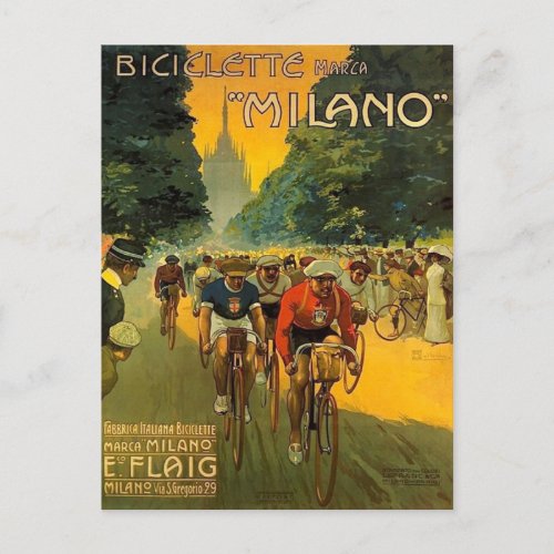 Vintage Italian Bicycle Ad Postcard