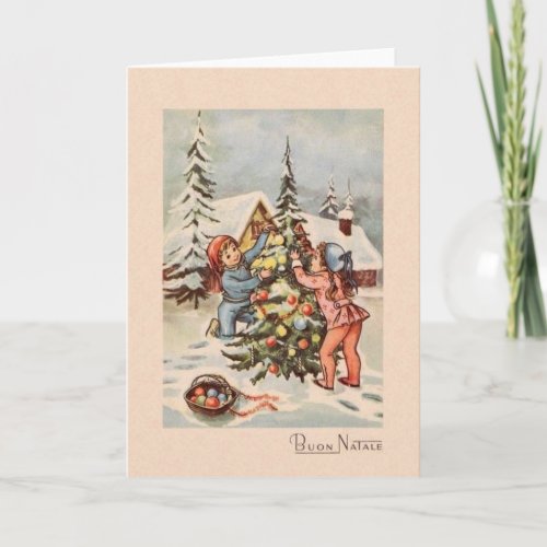 Vintage Italian Buon Natale Christmas Card