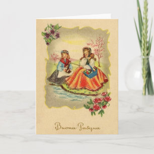 Vintage Italian Buona Pasqua Easter Card