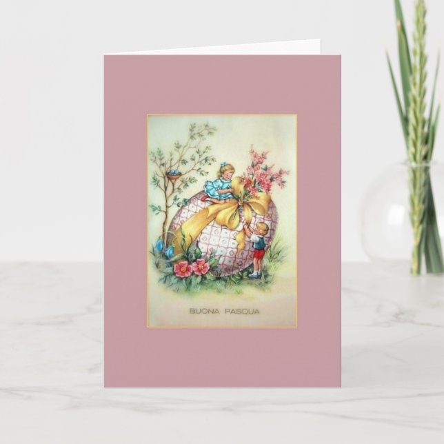 Vintage Italian Buona Pasqua Easter Card (Front)