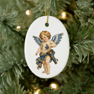 Vintage Italian Cherub Ceramic Ornament