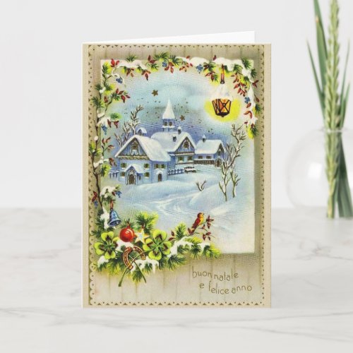 Vintage Italian Christmas and New Year Card