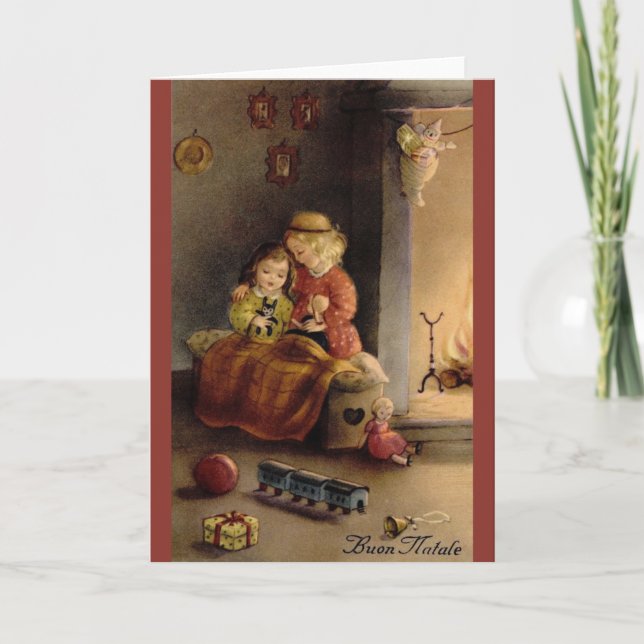 Vintage Italian Christmas Greeting Card (Front)