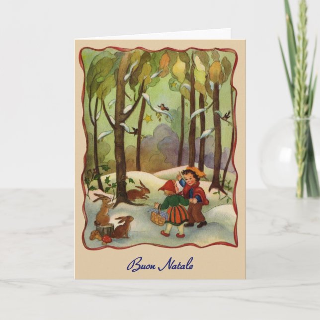 Vintage Italian Christmas Greeting Card (Front)