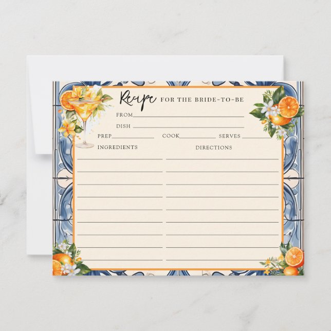 Vintage Italian | Citrus Orange | Recipe Cards  (Front)