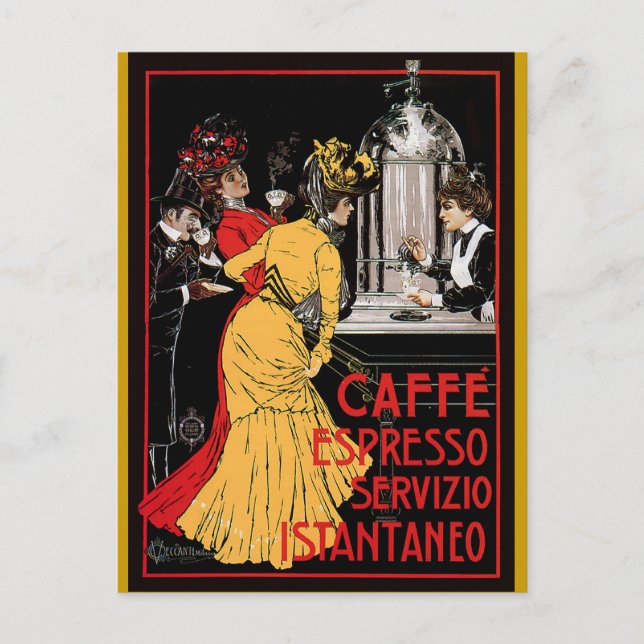Vintage Italian Coffee espresso advertisement Postcard (Front)