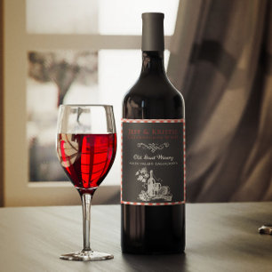 Vintage Italian Engagement Wine Label