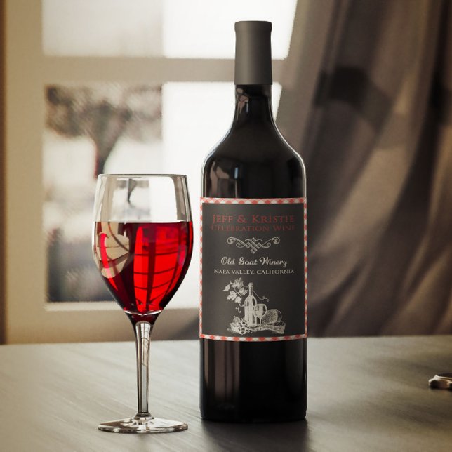 Vintage Italian Engagement Wine Label (Creator Uploaded)