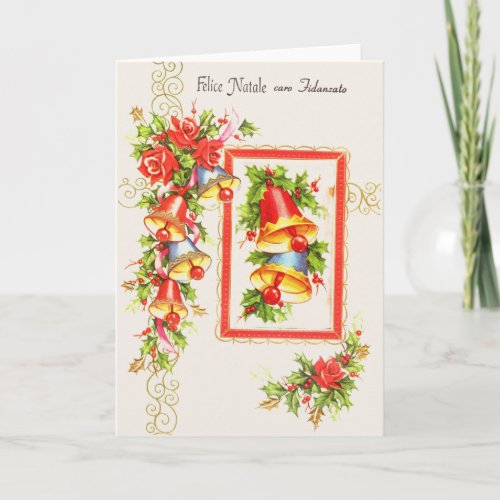 Vintage Italian Fiance Christmas Greeting Card