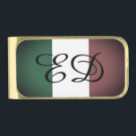 Vintage Italian flag of Italy custom monogram Gold Finish Money Clip<br><div class="desc">Vintage Italian flag of Italy custom monogram Gold Finish Money Clip gift for men. Elegant Christmas or Birthday gift idea for him. Old faded Tricolore flag design with stylish script typography. Cool manly present for father, uncle, grandpa, husband, brother, boss, co worker, employee, friend, son, teacher, coach, business man, shop...</div>
