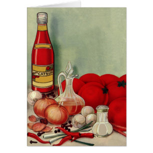 Vintage Italian Food Tomato Onions Peppers Catsup Cards